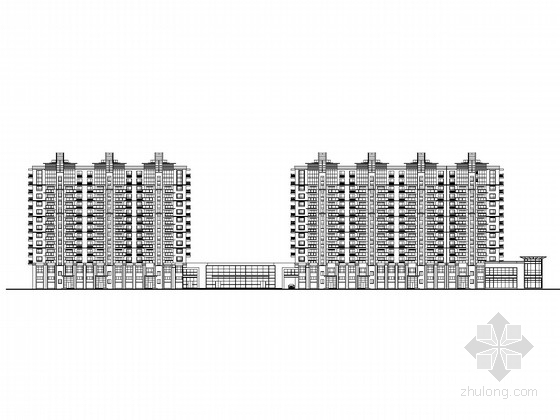 江苏省高层住宅建筑施工图资料下载-[江苏]现代风格14层高层住宅区建筑施工图