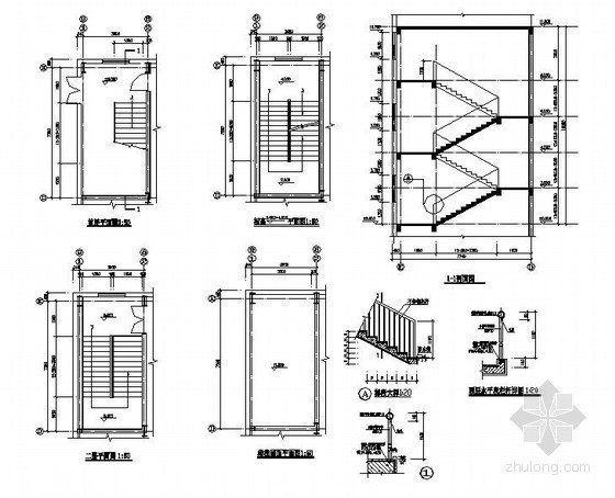 轻钢气楼结构详图资料下载-某轻钢结构楼梯构造详图
