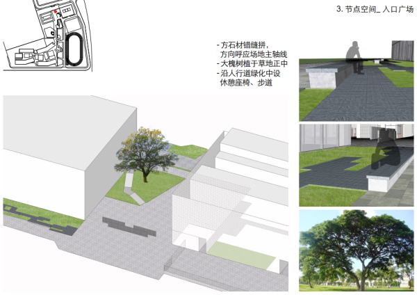 [上海]生态人文小学校园景观深化设计方案-入口广场景观分析图