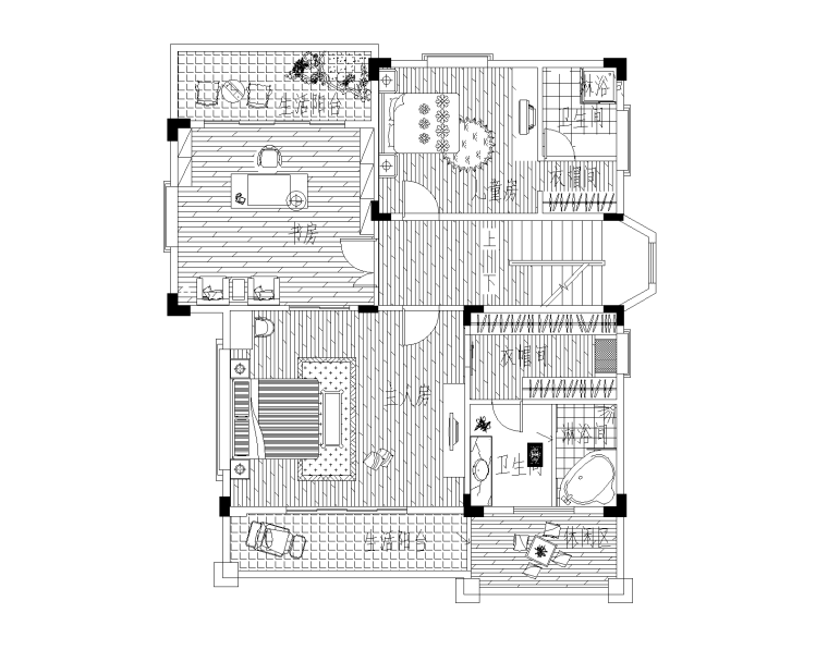 21套屋顶花园施工图（2）含室内CAD布局-3