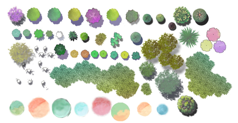 园林植物平面psd素材资料下载-分享一些植物平面素材