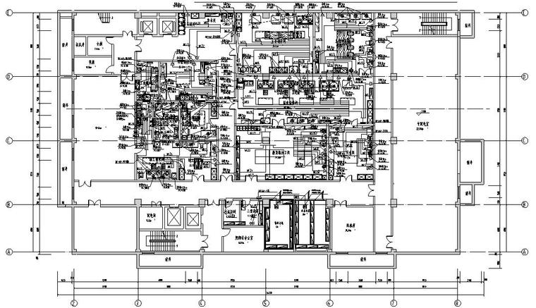 北京大学勺园餐厅及行政办公楼工程图纸-厨房操作间配电平面图