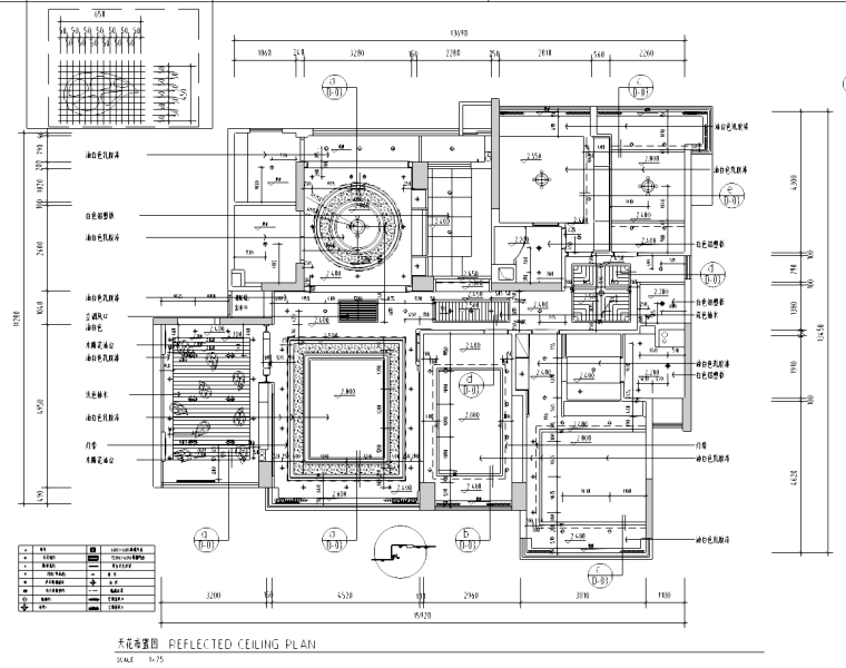 [广东]深圳帝豪湾公墅全套施工图及效果图-天花布置图