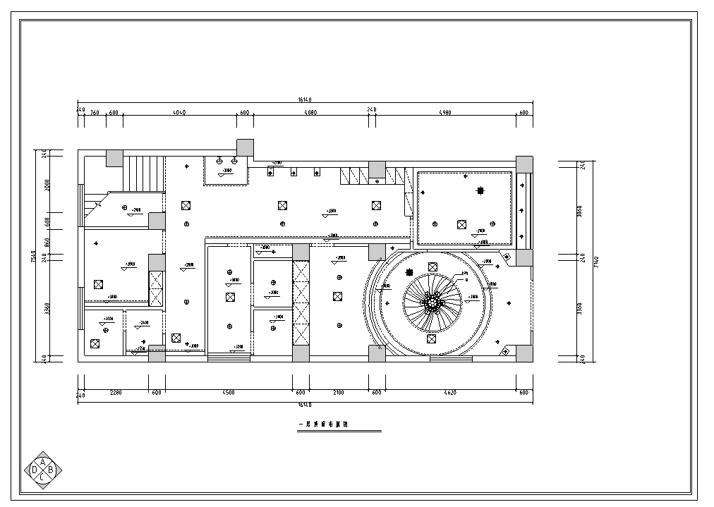 某美容院全套室内装修设计cad图纸(67张)