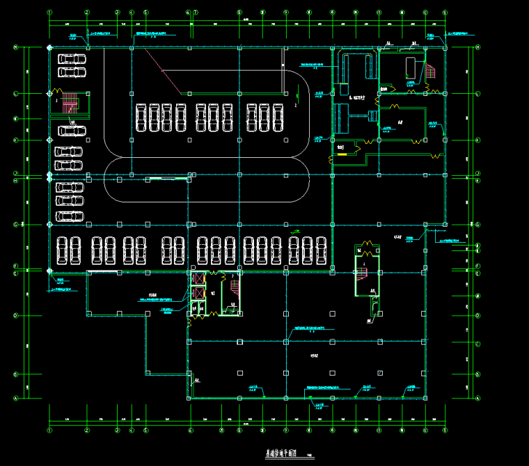 二类高层商业办公楼电气图纸-基础接地平面图