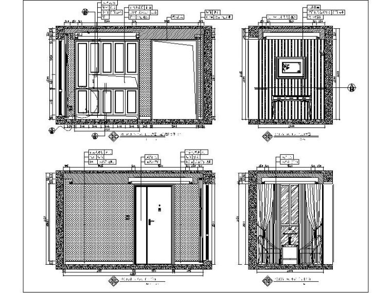 [湖南]新中式精品雅居设计施工图（含效果图）-[湖南]新中式精品雅居设计立面图