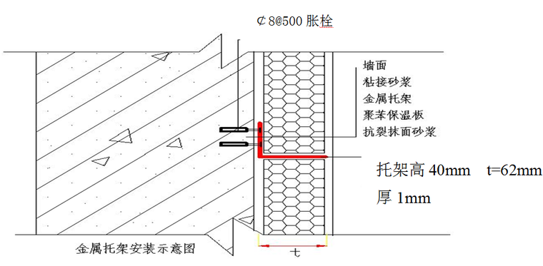 兰江新苑定向安置经济适用房外墙外保温施工方案（128页）-嵌固带示意图