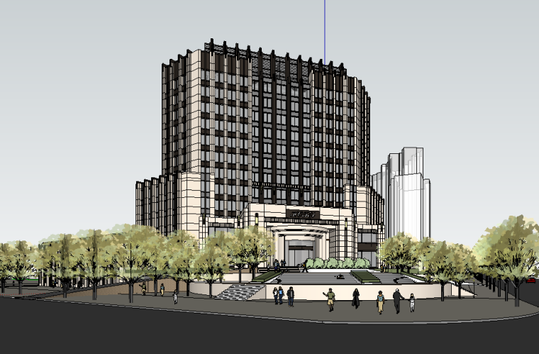 7层现代风格酒店模型资料下载-现代风格商业酒店建筑模型设计