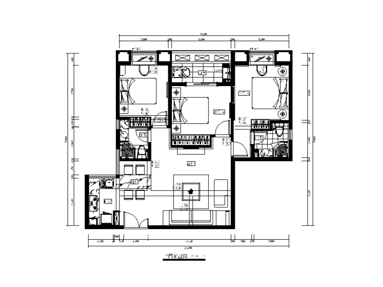 多套高层样板房设计效果图资料下载-七套现代风格样板房设计CAD施工图（含效果图）