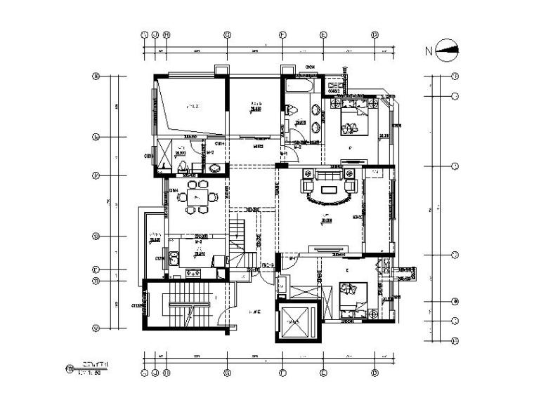 15层住宅户型cad资料下载-[安徽]美式风格户型样板房CAD施工图（含实景图）