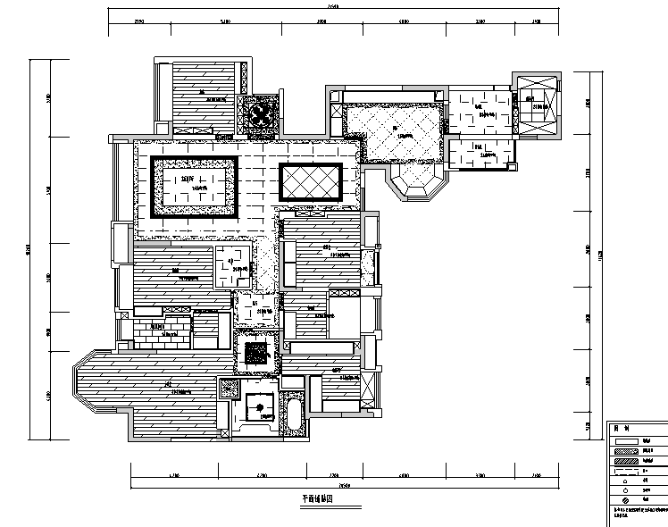 [四川]精致优雅住宅设计施工图（附效果图）-平面铺贴图