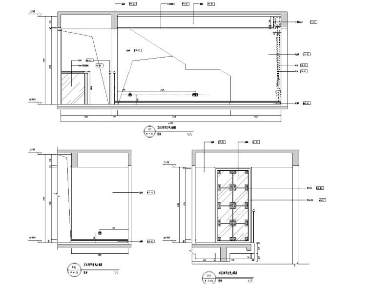 [四川]成都国建新城A2-a户型装修施工图-客厅及餐厅区域立面图