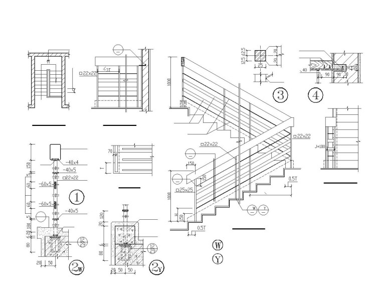旋转楼梯剖面大样资料下载-木楼梯、铁艺楼梯、旋转楼梯、现代式楼梯等大样节点图集
