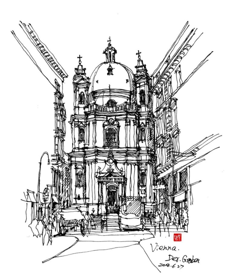 世博会比利时资料下载-手绘建筑，感受线条魅力