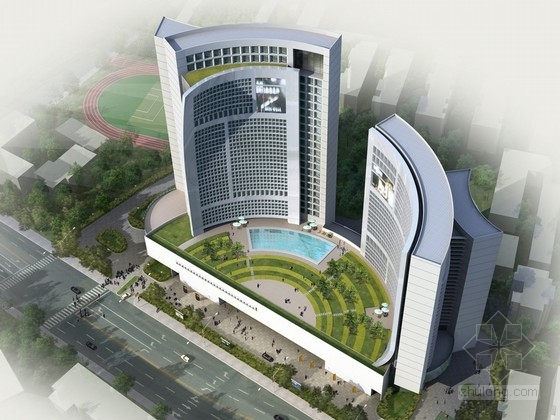 传媒大厦暖通设计资料下载-[江苏]高层半弧形信息传媒大厦建筑方案文本