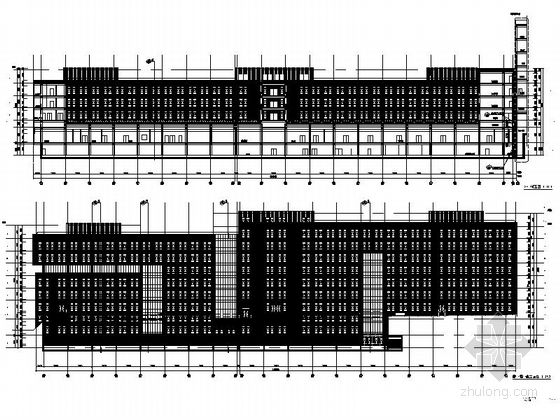 8层现代风格门诊医技综合楼及病房设计立面图