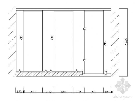 酒店卫生间隔墙做法资料下载-卫生间隔断图纸