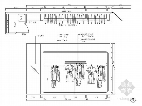 [贵州/河南]两店知名品牌女装专卖店室内设计施工图（含效果）-F立面 