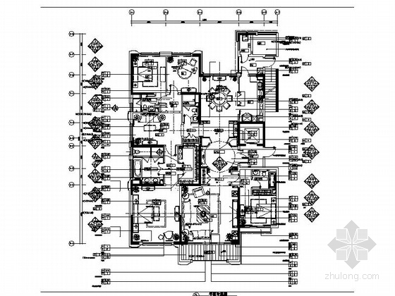 室内电系统图资料下载-[上海]五居室简欧奢华豪庭施工图（含材料表、电系统图）