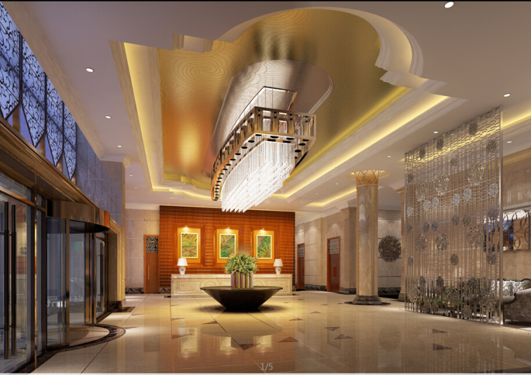 宾馆效果图3d模型资料下载-高端奢华酒店设计方案效果图（含3D模型）