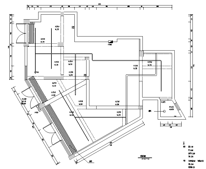 混搭风格酩汇酒庄商业空间设计施工图（附效果图）-原始建筑图