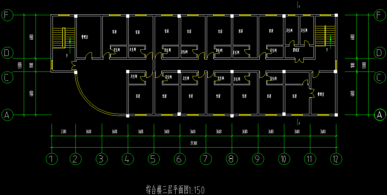 度假村综合楼建筑设计图-度假村综合楼施工图2