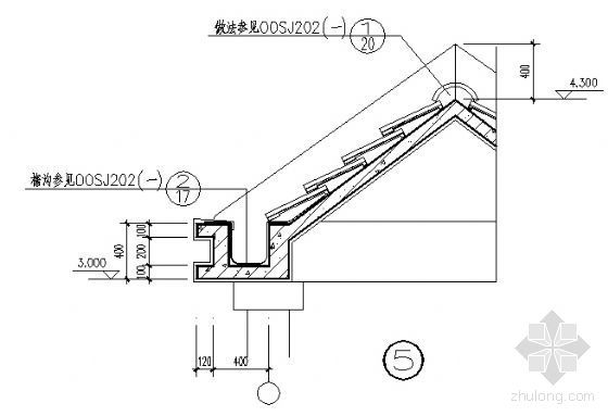 坡屋顶建筑CAD资料下载-坡屋顶檐口