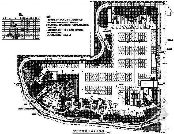 园林施工总平面图布置资料下载-[广东]某小区架空层给排水总平面图