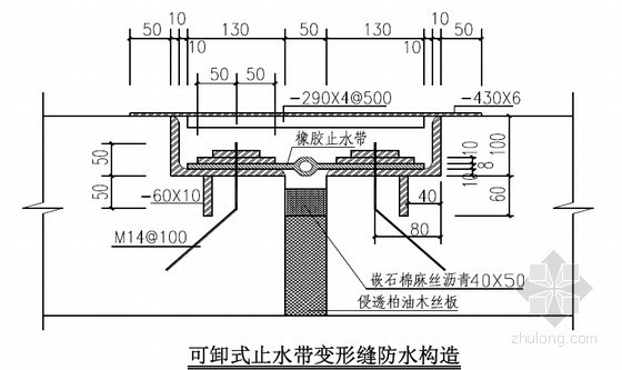 国际综合性房地产集团新建项目工程管理标准指引（238页 图文丰富）-可卸式止水带变形缝防水构造 