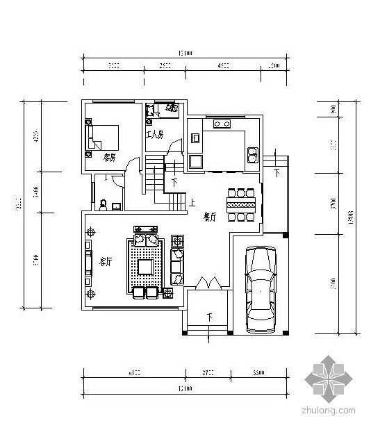 69平米高层户型图资料下载-三层独栋别墅户型图(149/113/69)