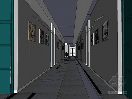 幼儿园走廊3D模型资料下载-走廊sketchup模型下载