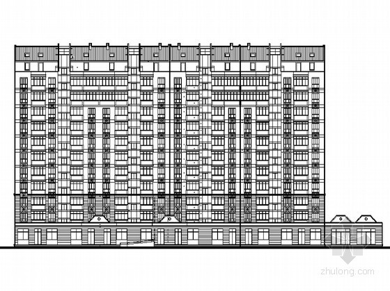 一层欧式全套施工图资料下载-[北京]某板式十一层（带跃层）商业住宅全套施工图