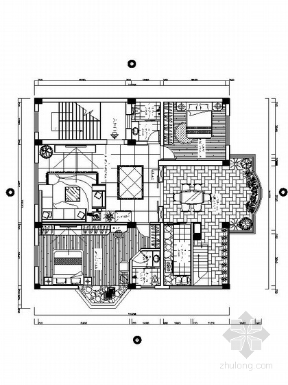 CAD餐厅沙发资料下载-现代简约风格复式楼室内CAD设计施工图（含效果图）