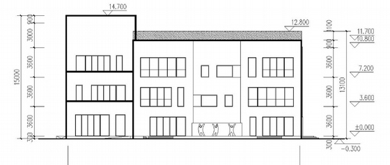 [上海]3层现代风格幼儿园建筑设计方案文本（含CAD图纸 知名建筑设计院）-3层现代风格幼儿园建筑设计立面图