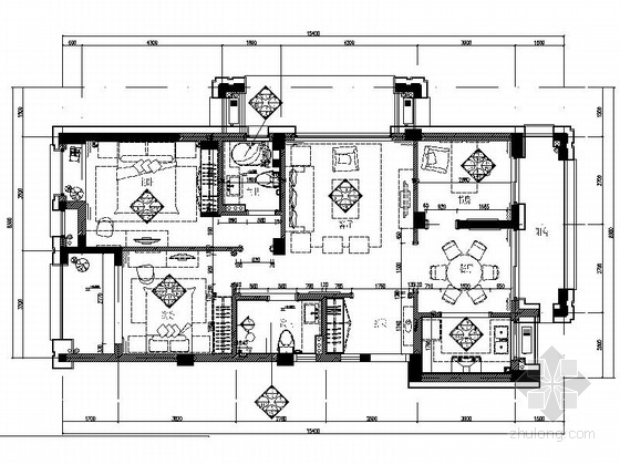 杭州3房装修资料下载-[杭州]现代高档三居室样板房装修图（含效果）
