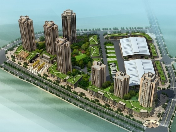 交易中心文本资料下载-[重庆]现代风格高层住宅区规划设计方案文本（含物流交易中心）