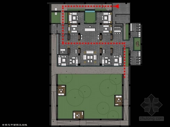 新中式别墅庭院建筑设计资料下载-新中式庭院室内汇报方案