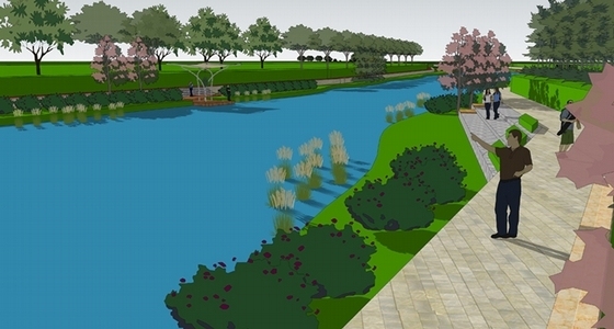 [杭州]现代新城生态河道景观规划设计方案-景观效果图