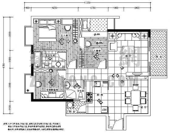 中式装饰图案分析资料下载-住宅装饰施工图案例十二