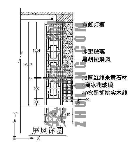 屏风立面cad资料下载-屏风