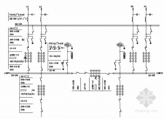 福建省典型110kv变电站继电保护标准化设计图集资料下载-110kV变电站典型设计图纸（三）