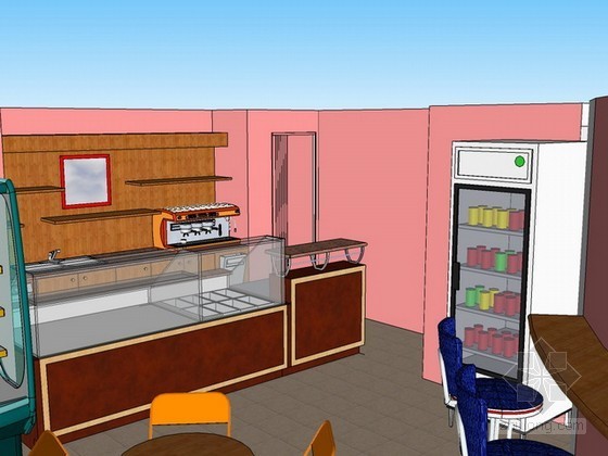 独特光影效果的咖啡厅资料下载-咖啡厅sketchup模型下载