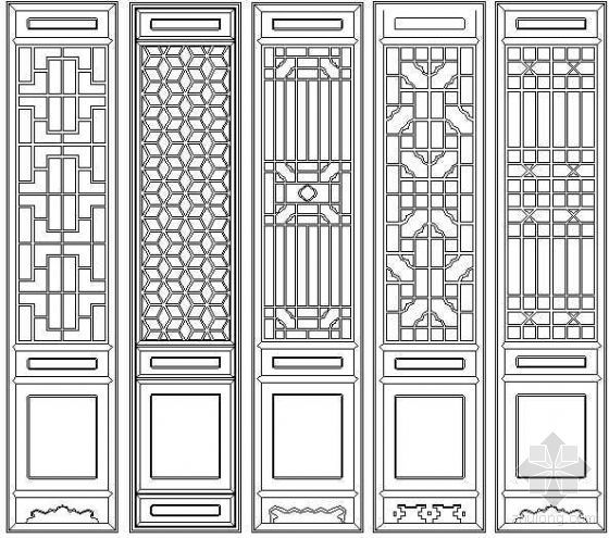 CAD中式门模块资料下载-古门CAD模块5例