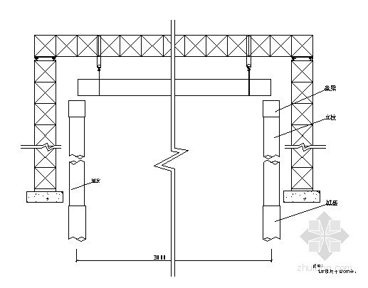 桥梁门架基础设计图资料下载-桥梁跨墩门架立面布置图