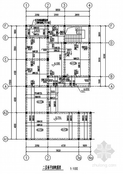 二层砖混结构农村小住宅楼建筑结构施工图- 