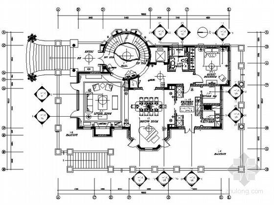 三层别墅电梯设计图资料下载-[北京]古典三层别墅室内装修图