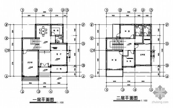 某二层小型别墅建筑方案图-3