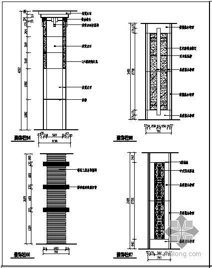 栏杆节点构造资料下载-某装饰栏杆施工节点构造详图（多款）