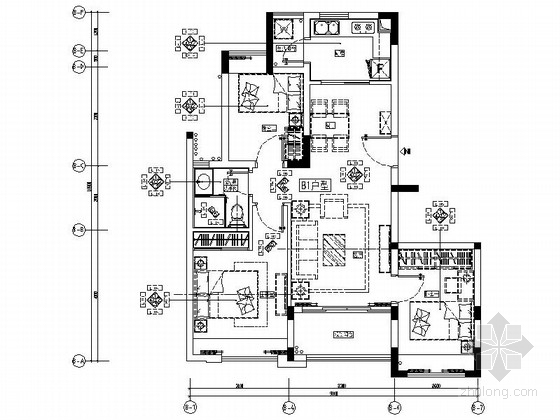 低密度住区资料下载-[佛山]某豪宅小区三居室样板间室内装修图