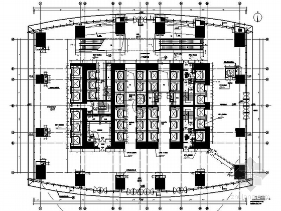 [深圳]某98层商业综合体建筑施工图（439米）-A座首层平面图